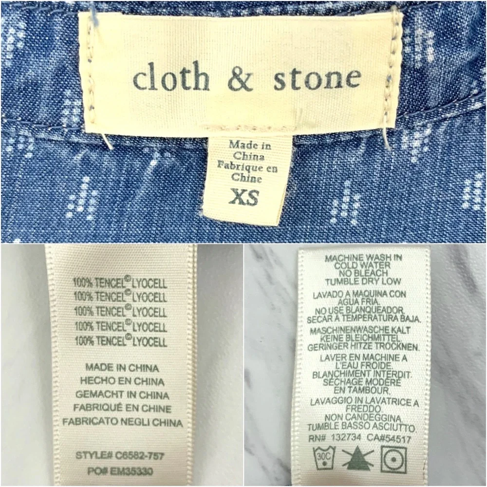 Anthropologie Cloth & Stone Tencel Dot Print Dress - Picture 7 of 7